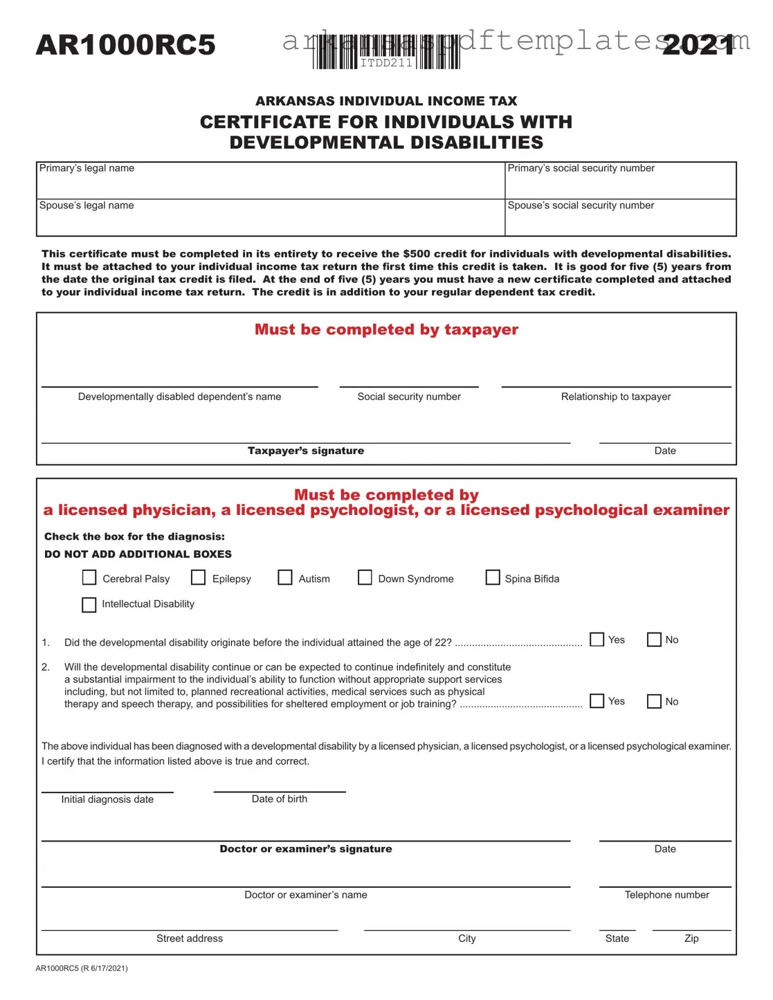 Fill Out a Valid Ar1000Rc5 Form