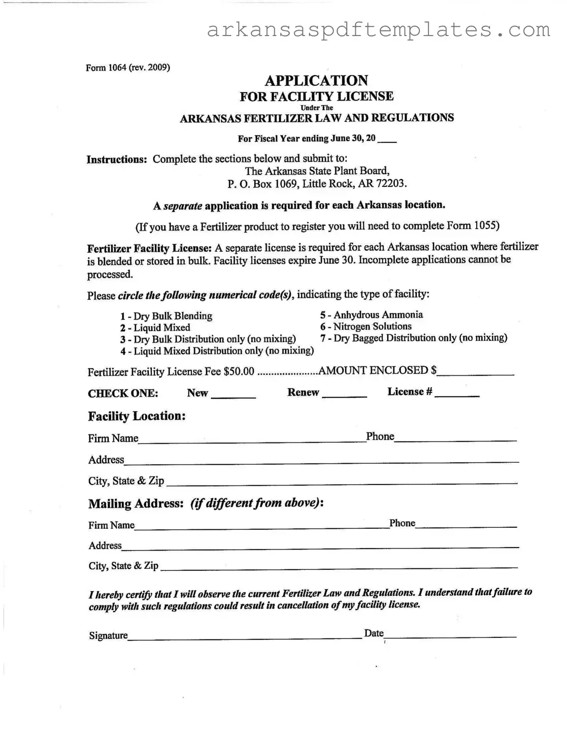 Fill Out a Valid Arkansas 1064 Form