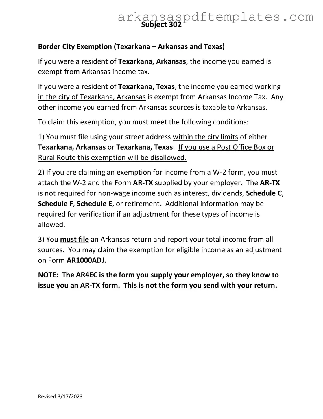 Fill Out a Valid Arkansas Border City Form