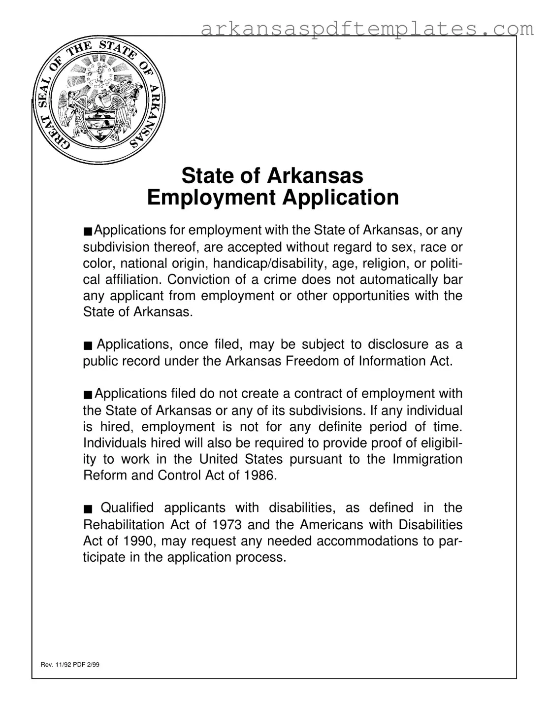 Fill Out a Valid Arkansas Employment Application Form