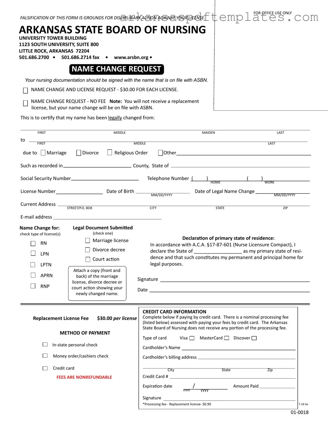 Fill Out a Valid Arkansas Name Change Request Form