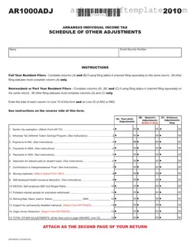 Fill Out a Valid Ar1000Adj Form