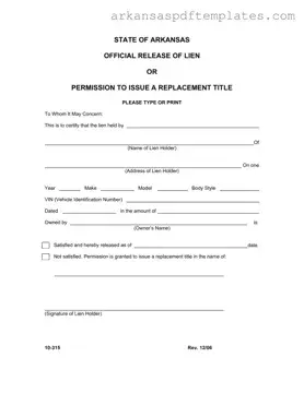 Fill Out a Valid Arkansas 10 315 Form