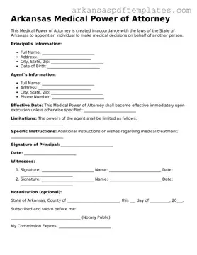 Free Arkansas Medical Power of Attorney Template