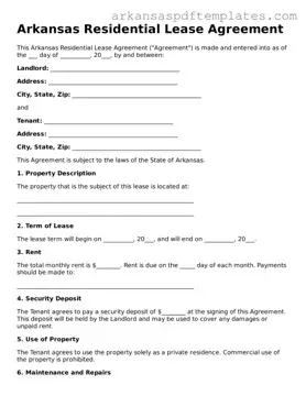 Free Arkansas Residential Lease Agreement Template