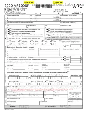 Fill Out a Valid Tax Ar1000F Form